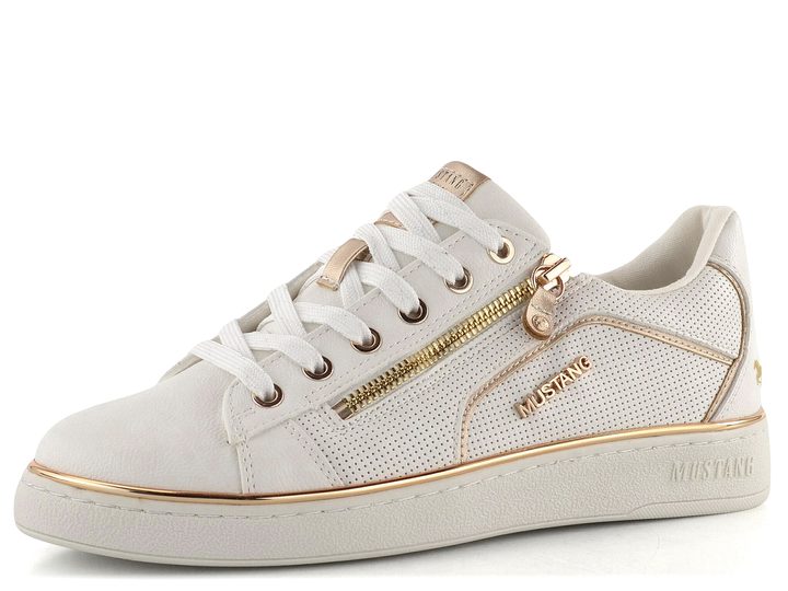 Mustang tenisky se zipem weiss/gold 1300-312-111
