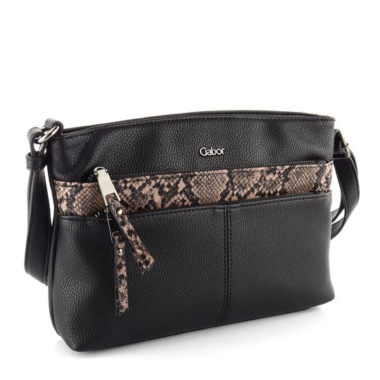 Gabor kabelka crossbody  Dorie čierna s reptíliou 8506-60