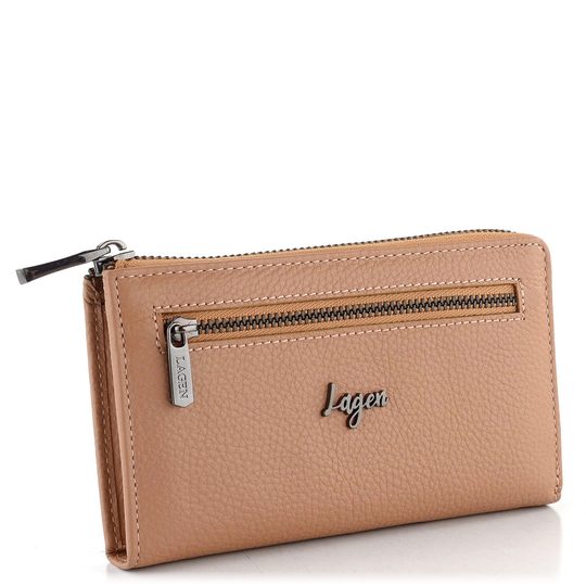 Dámská kožená zipová peněženka nude 70608