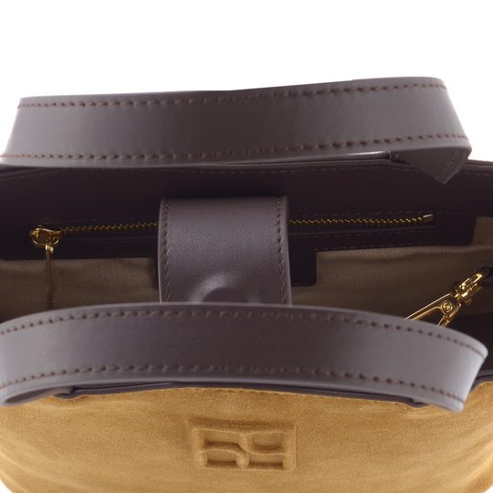 Högl luxusní malá crossbody kabelka camel/chocplum 2-145522-1121