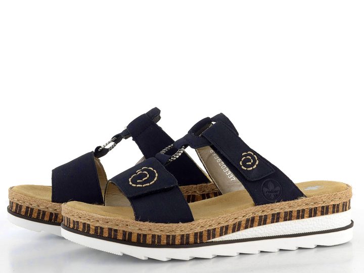 Rieker modré šľapky na kline V79N2-14