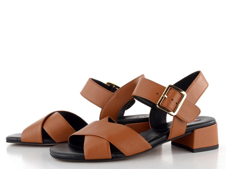 Högl luxusní sandály na podpatku Cognac  9-102623