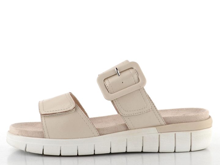 Caprice kožené pantofle s vyměnitelnou stélkou Cream Perlato 9-27203-44