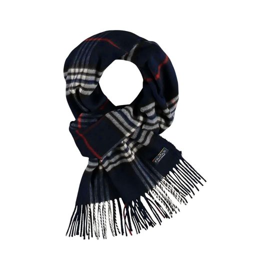 Fraas kašminkový šál s károvaným vzorem blue 625391-592