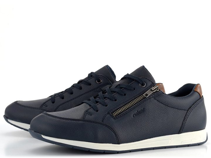 Rieker tmavo modré poltopánky so zipsom 11903-14