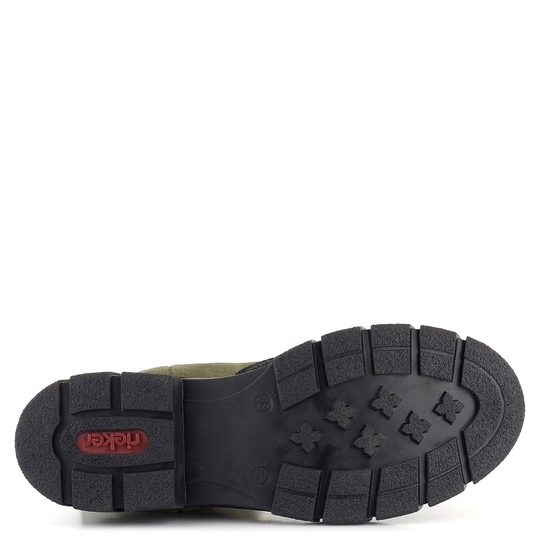 Rieker vyšší chelsea kotník na hrubé podešvi zelenošedý Z9170-54