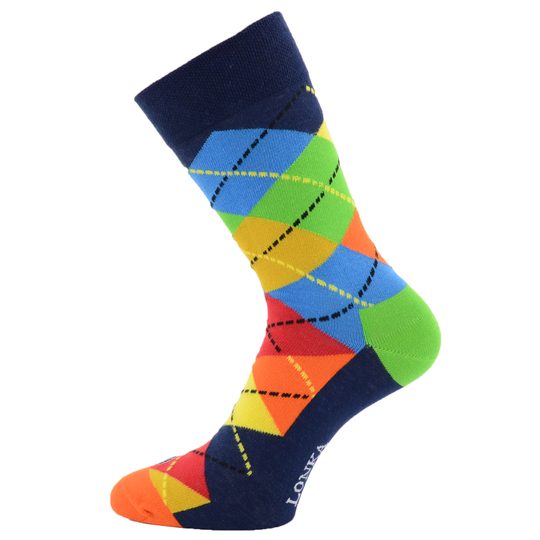 Lonka luxusní barevné kárované ponožky