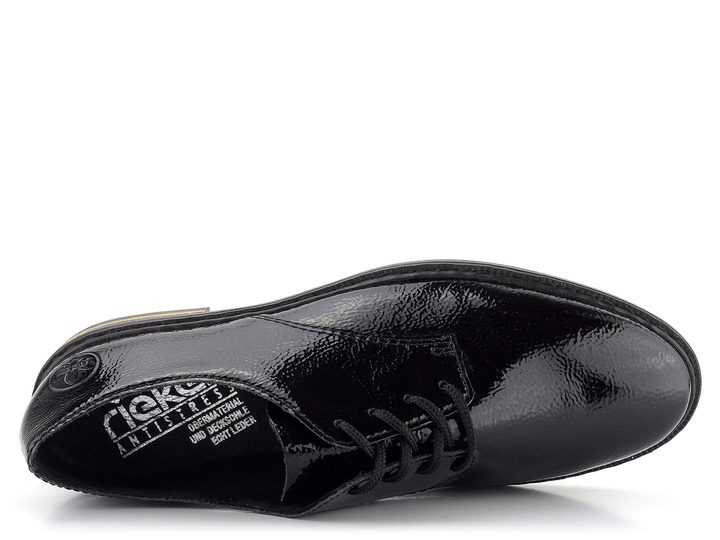 Rieker šnurovacie poltopánky na nízkom podpätku čierne 50618-00