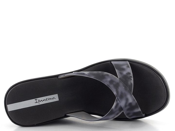 Ipanema šedo-černé pantofle na klínu High Fashion Slide Fem 83520-AQ406Z