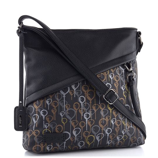 Rieker crossbody kabelka čierna s potlačou H1040-03