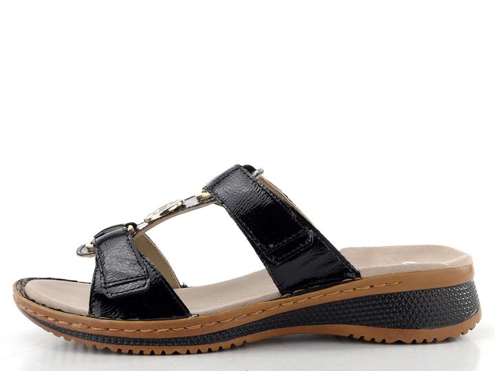 Ara dámske šľapky Hawaii lakované čierne 12-29003-01