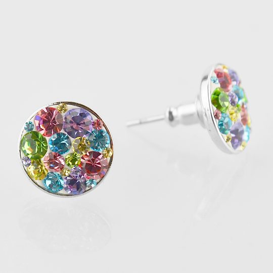 Souprava náhrdelník s náušnicemi na puzetu barevný Preciosa Multi