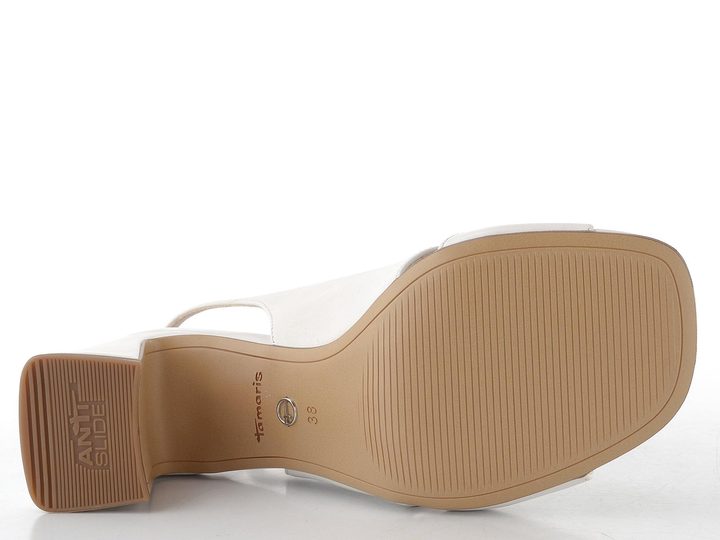 Tamaris sandály na na podpatku white leather 1-28218-46
