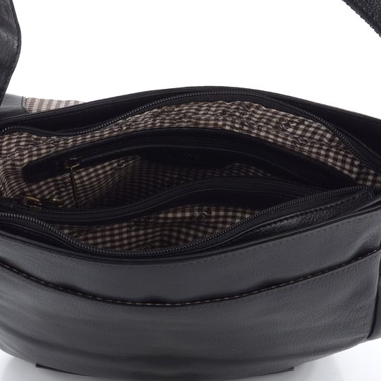 Kožená crossbody kabela černá 2089/T