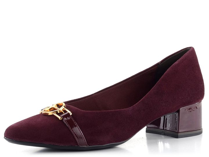 Tamaris lodičky so širokým podpätkom Merlot 1-22313-43