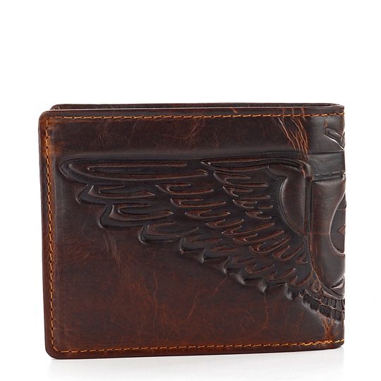 Pánská peněženka s ražbou křídel temně hnědá 6537