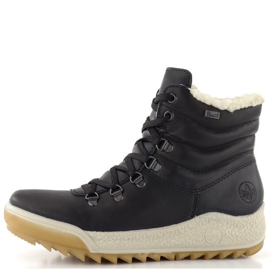 Rieker šnurovacia členková obuv s membránou na platforme čierna Y4739-00