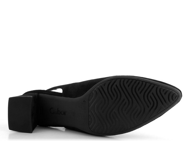 Gabor čierne semišové lodičky s voľnou pätou 42.260.47