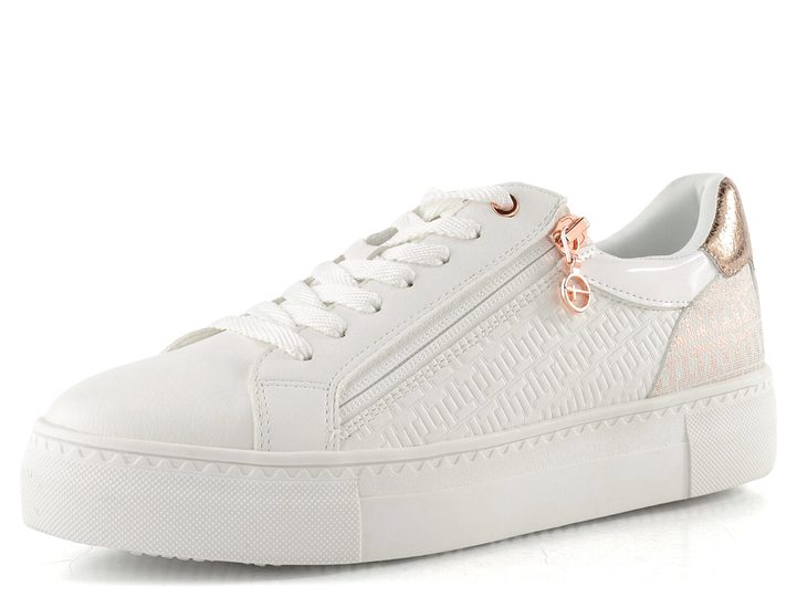 Tamaris tenisky na platformě white/rosegold 1-23313-41