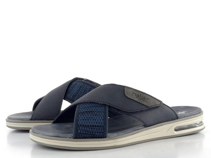 Rieker pánské pantofle s kříženými pásky modré 29083-14