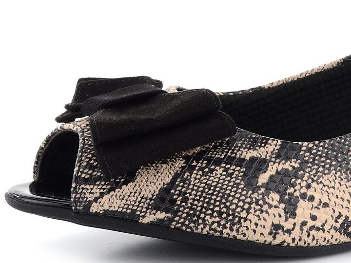 Piccadilly čierne hadie sandále s mašľou 114022