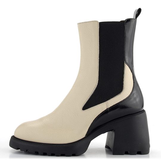Wonders chelsea kotník na podpatku Cream/Negro G-6705