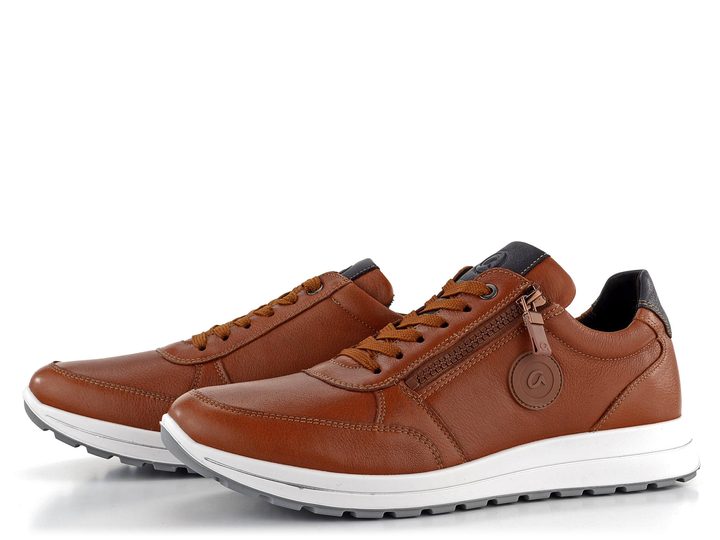 Ara širší pánské tenisky kožené Matteo cognac, blau 11-24505-14