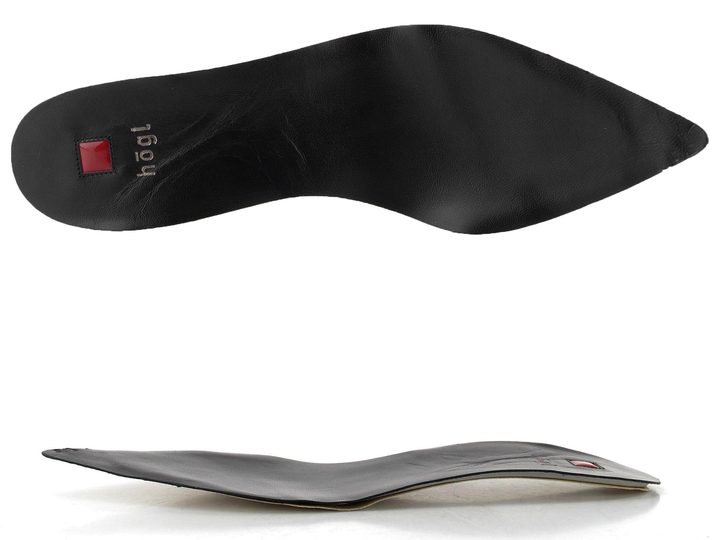 Högl elegantní hladký kotník na podpatku černý 0-104703-0100