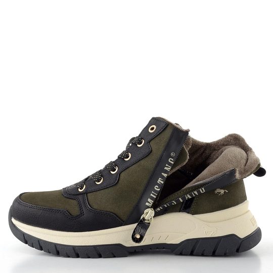 Mustang šněrovací kotník black-khaki 15M0172006