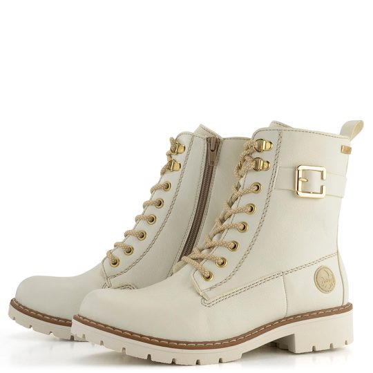 Rieker biela šnurovacia členková obuv s membránou Y9126-80