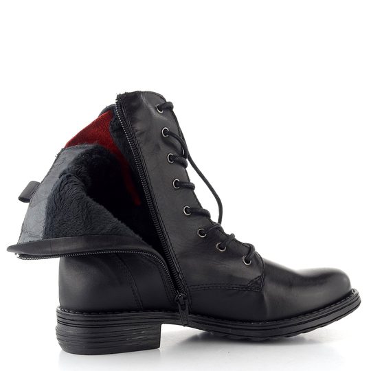 Creator šněrovací kotník se zipem Siviglia Black+Red IB 18268