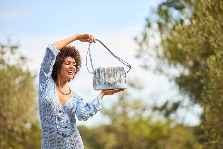 Rieker farebná kabelka Blau-Multi/Aqua  H1510-90