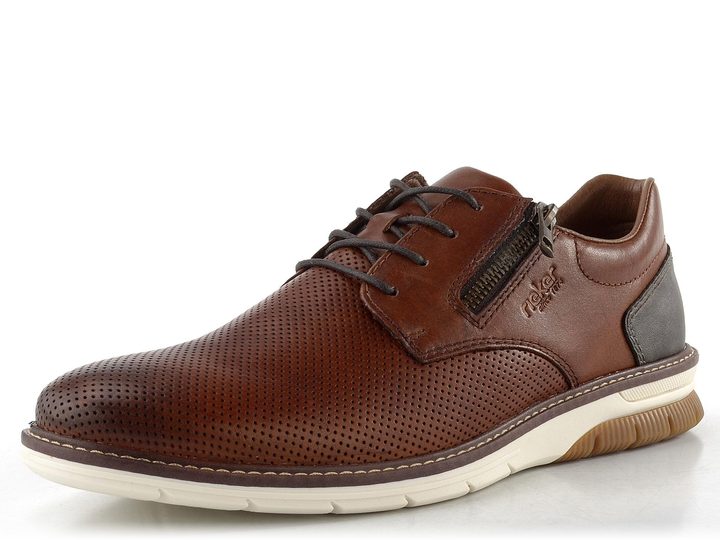 Rieker pánske poltopánky so zipsom hnedé 14412-24