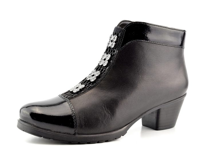 Rieker elegantné členkové topánky, čierne