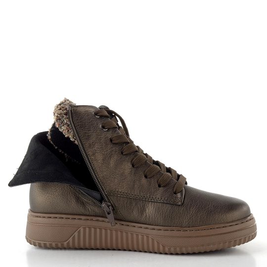 Gabor široký šněrovací kotník smog/mohair 76.795.65