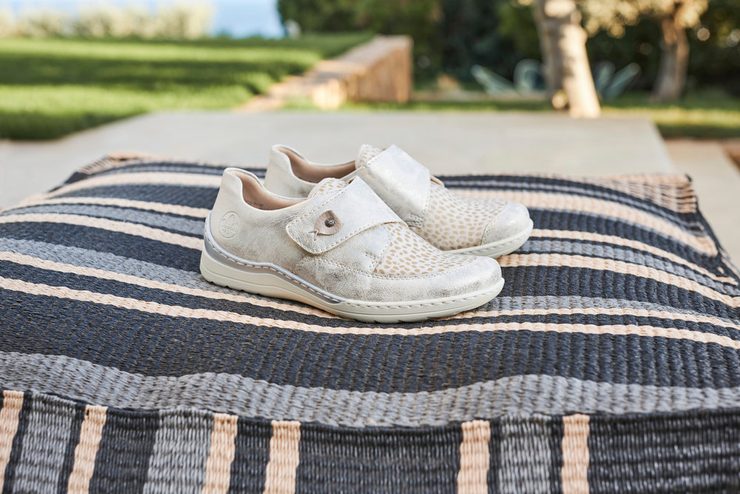 Rieker poltopánky na suchý zips metalické 48951-90