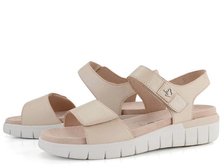 Caprice sandály s vyměnitelnou stélkou Cream Perlato 9-28701-42
