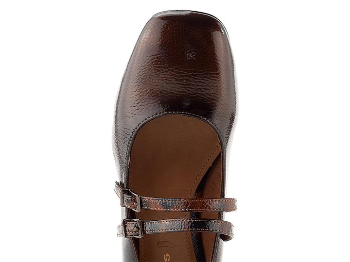 Tamaris lodičky se širokým podpatkem a nártovými pásky brown comb 1-22318-43
