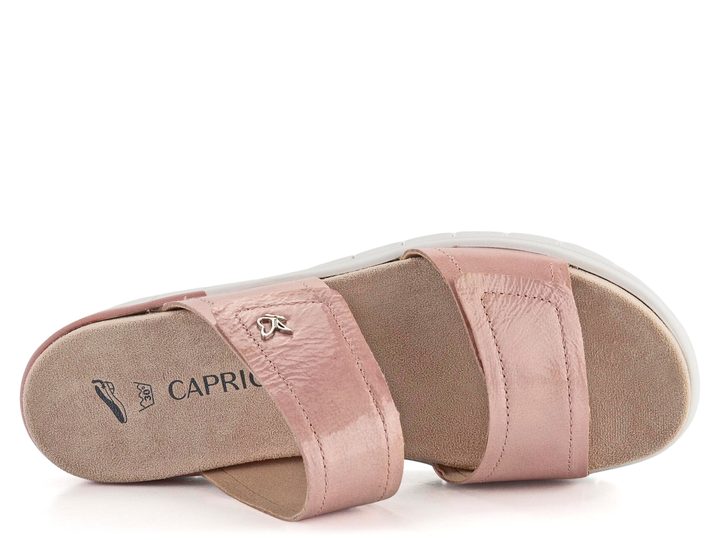 Caprice kožené šľapky s vymeniteľnou stielkou ružové 9-27200-42