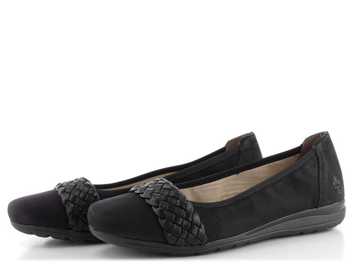 Rieker baleríny s proplétaným páskem černé L9358-00
