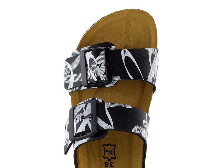 BIO Life pantofle fuzbetové černo-bílé 2011.69/816