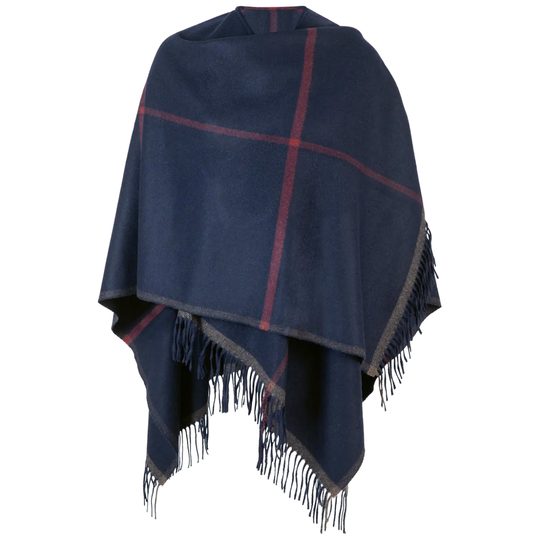 Högl luxusní vlněný pléd s kašmírem - pončo darkblue 0-196200-3500