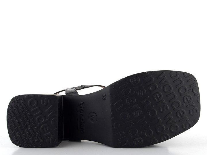 Wonders lakované sandály na podpatku Negro D-1021