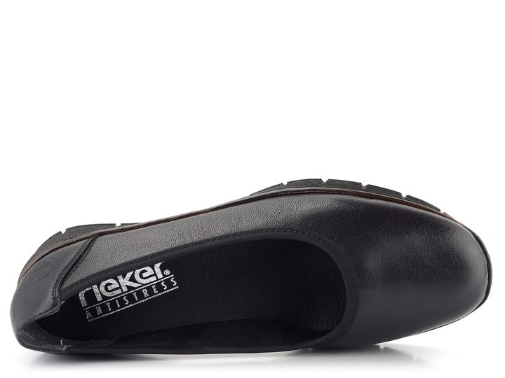 Rieker lodičky na kline čierne 53755-00