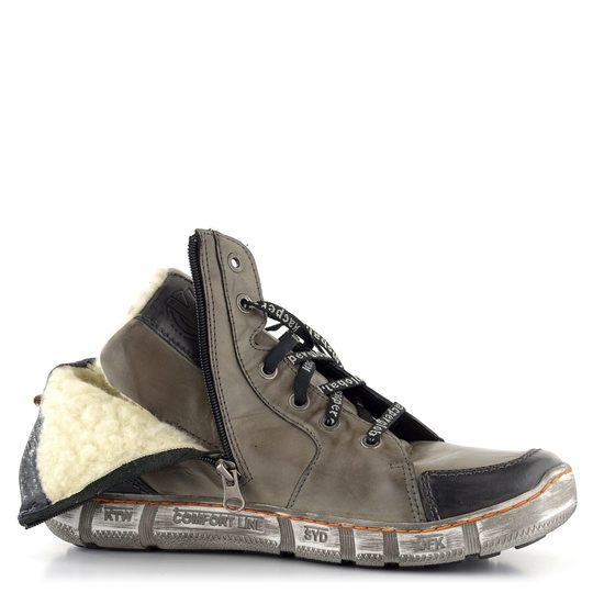 Kacper pánska vyteplená členková obuv šedá 3-6869