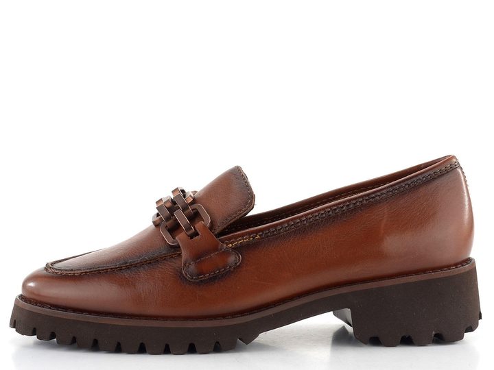 Ara užší kožené mokasíny Kent Cognac 12-31241-09
