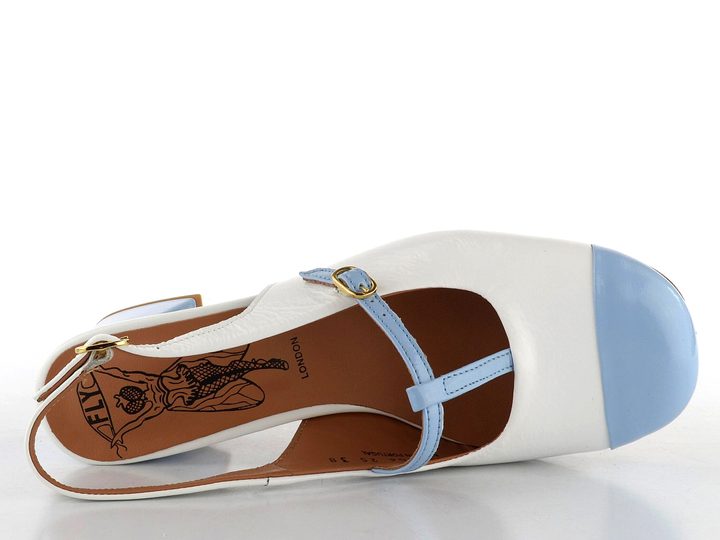Fly London lodičky s volnou patou sky blue/offwhite P145083006