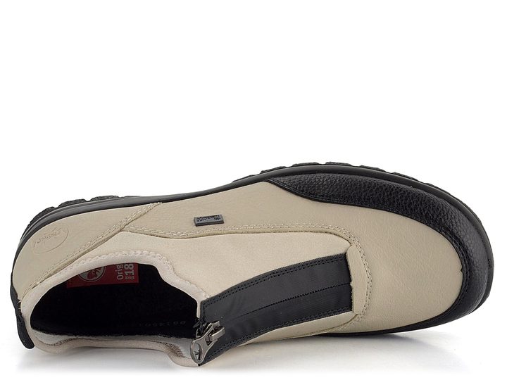Rieker polobotky s předním zipem a membránou krémové L7153-60