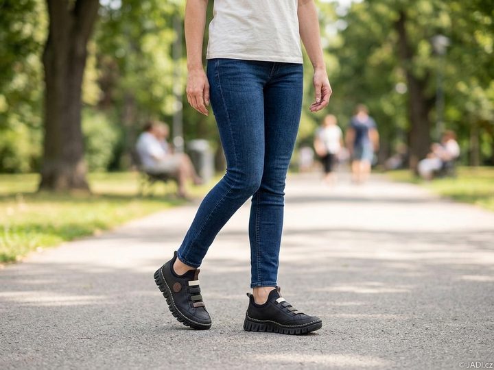 Rieker prozouvací polobotky s gumičkami černé 57550-00
