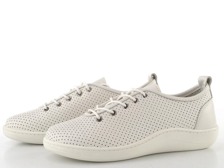 Looke kožené šněrovací polobotky Isabela off white L1356_68